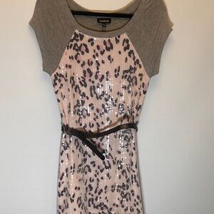 Bebe sequin leopard print dress - size XS